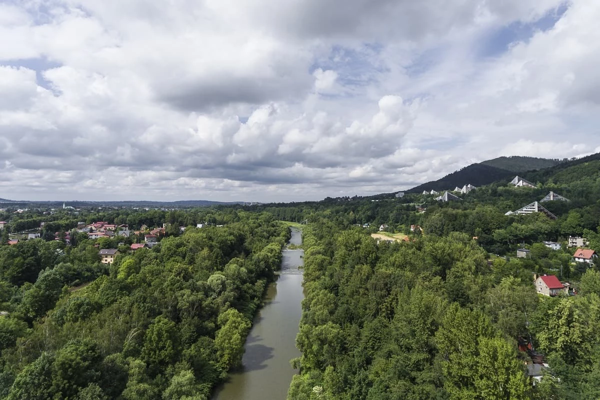 Ustroń, niebo, las